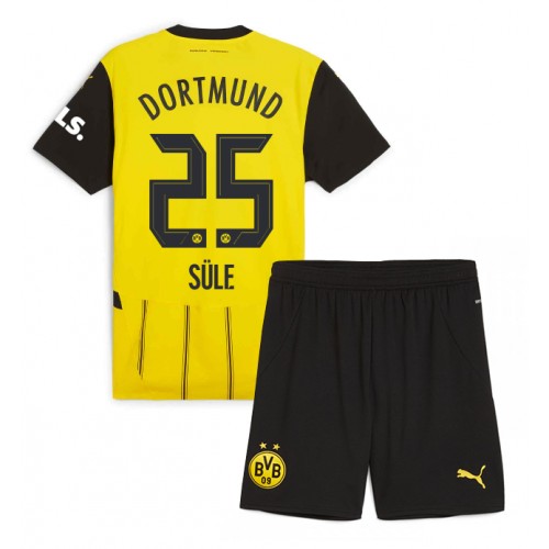 Otroški Nogometni dresi Borussia Dortmund Niklas Sule #25 Domači 2024-25 Kratek Rokav (+ Kratke hlače)